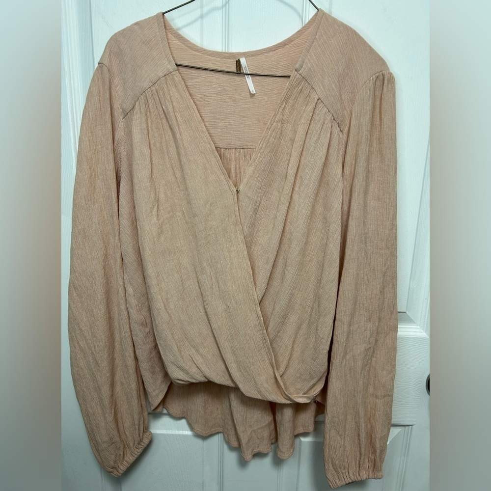 Free People Blush Wrap Blouse